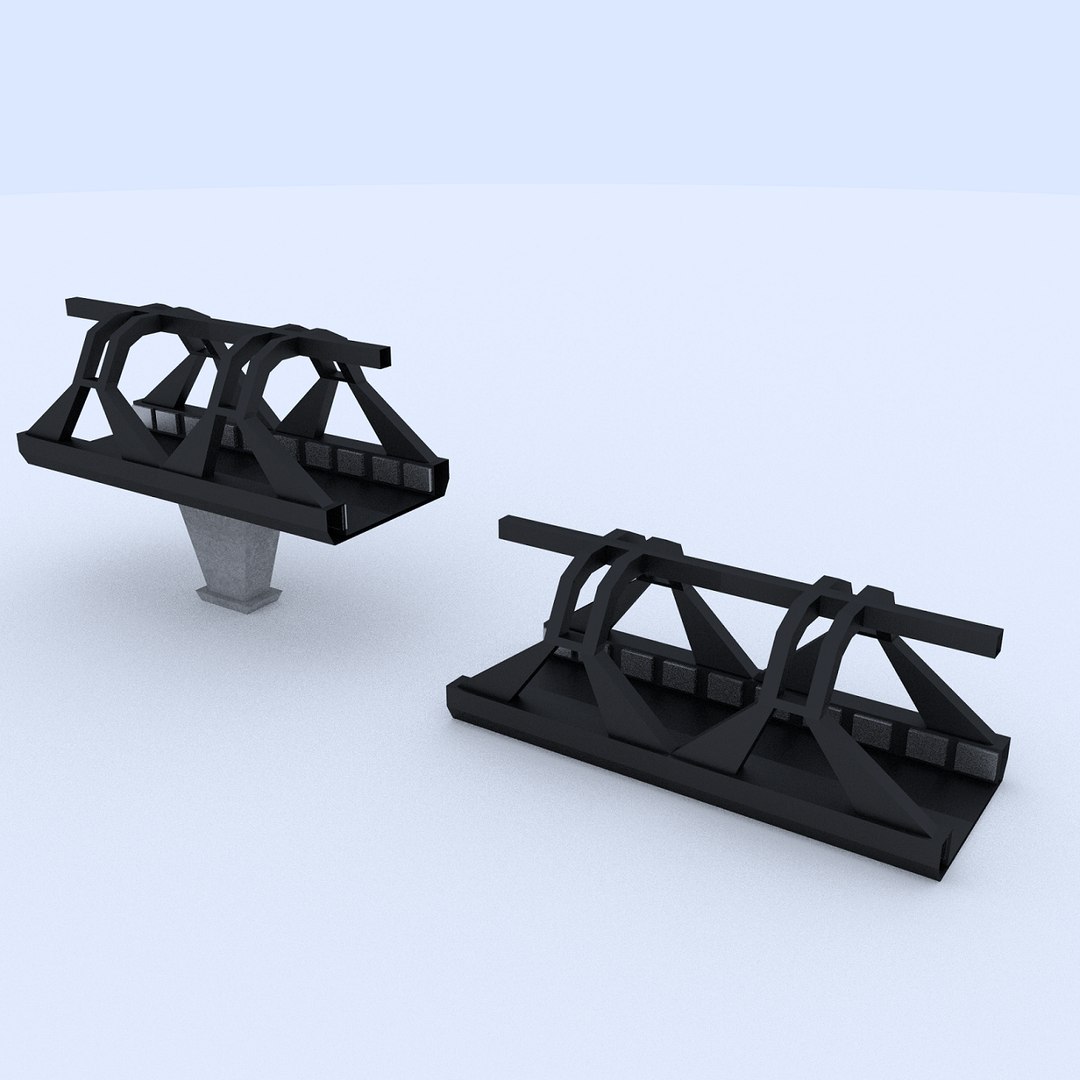modular maglev track sections 3d model