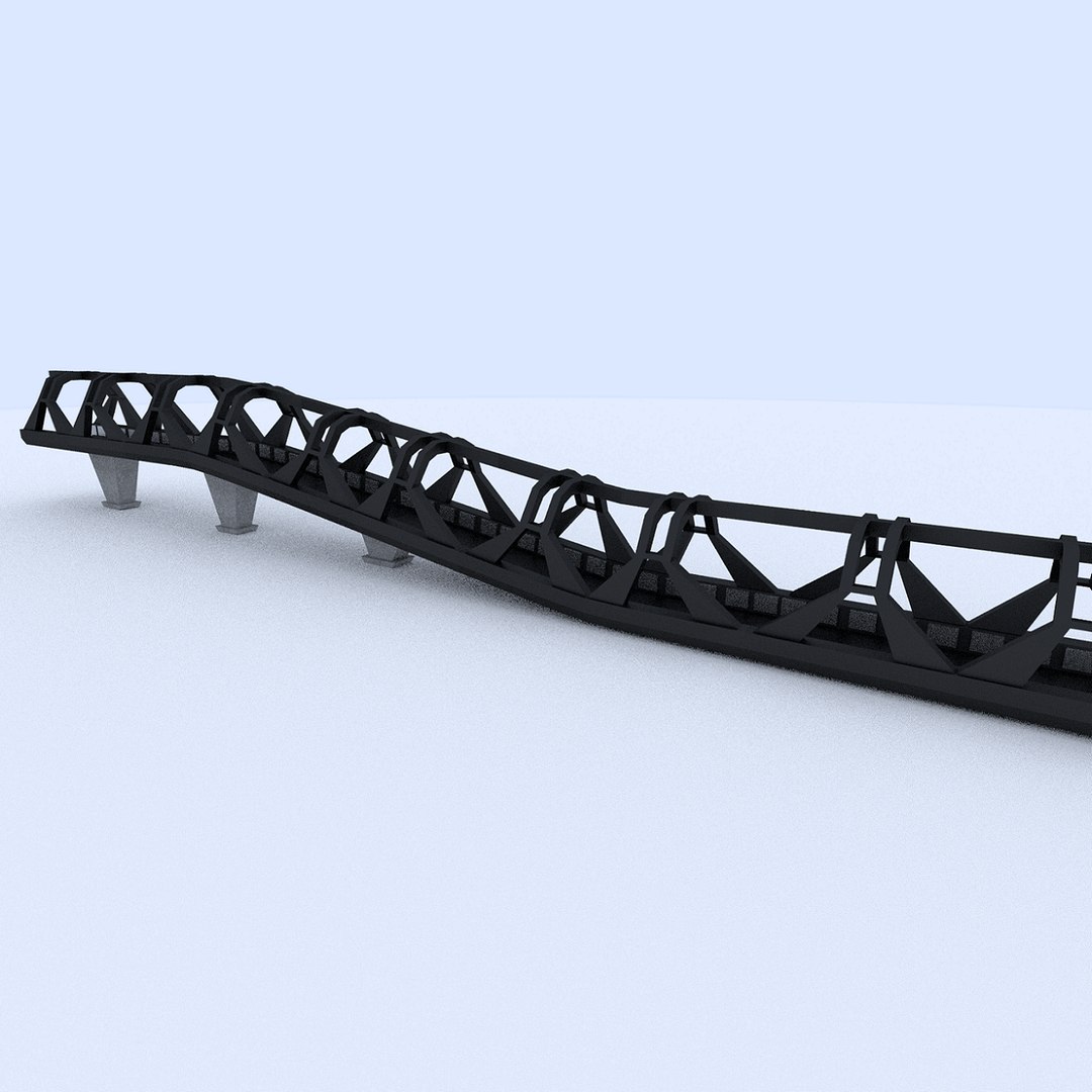 modular maglev track sections 3d model