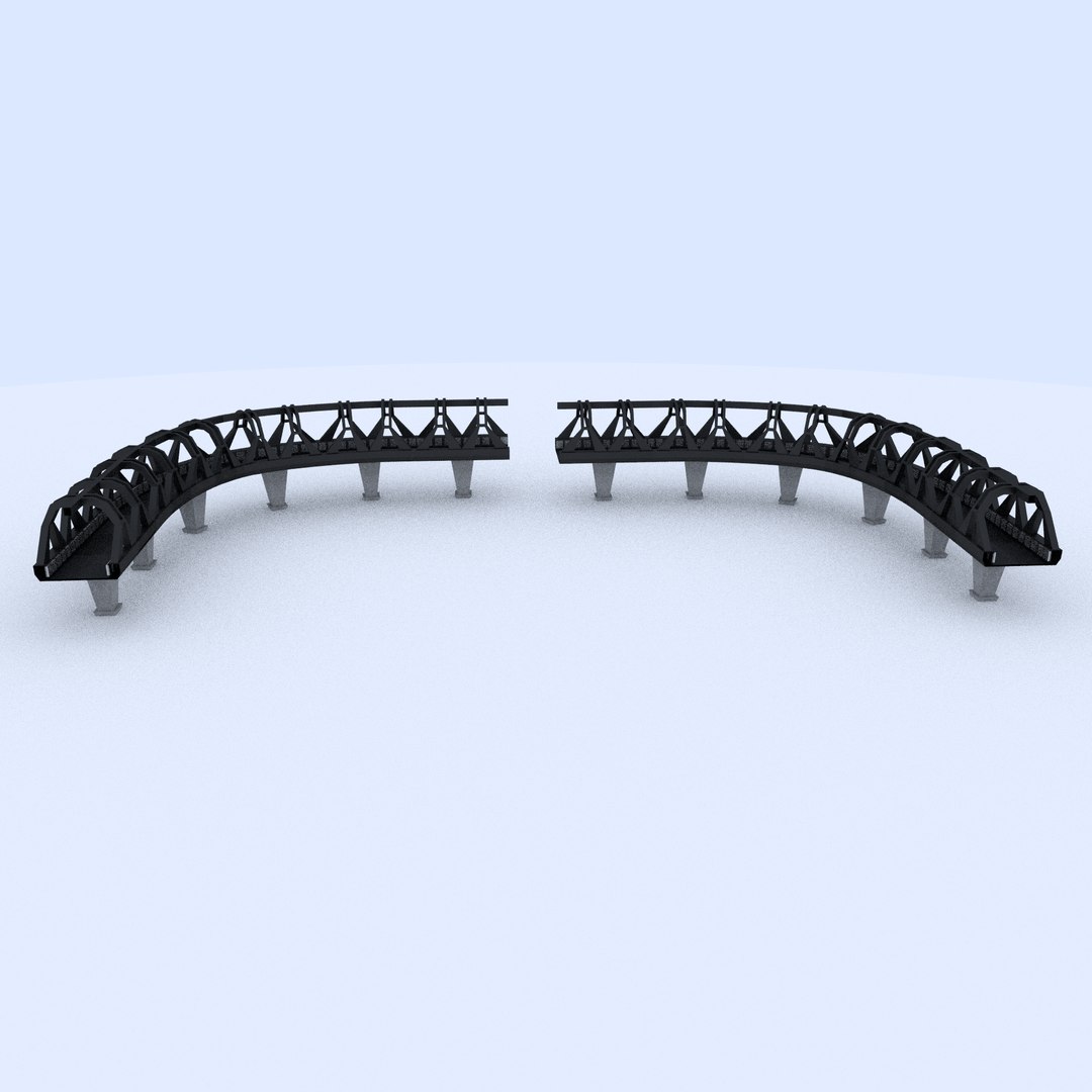 modular maglev track sections 3d model