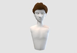manly cartoon hairstyle 3D model