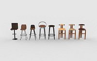 Bar Stool set 01 3D model