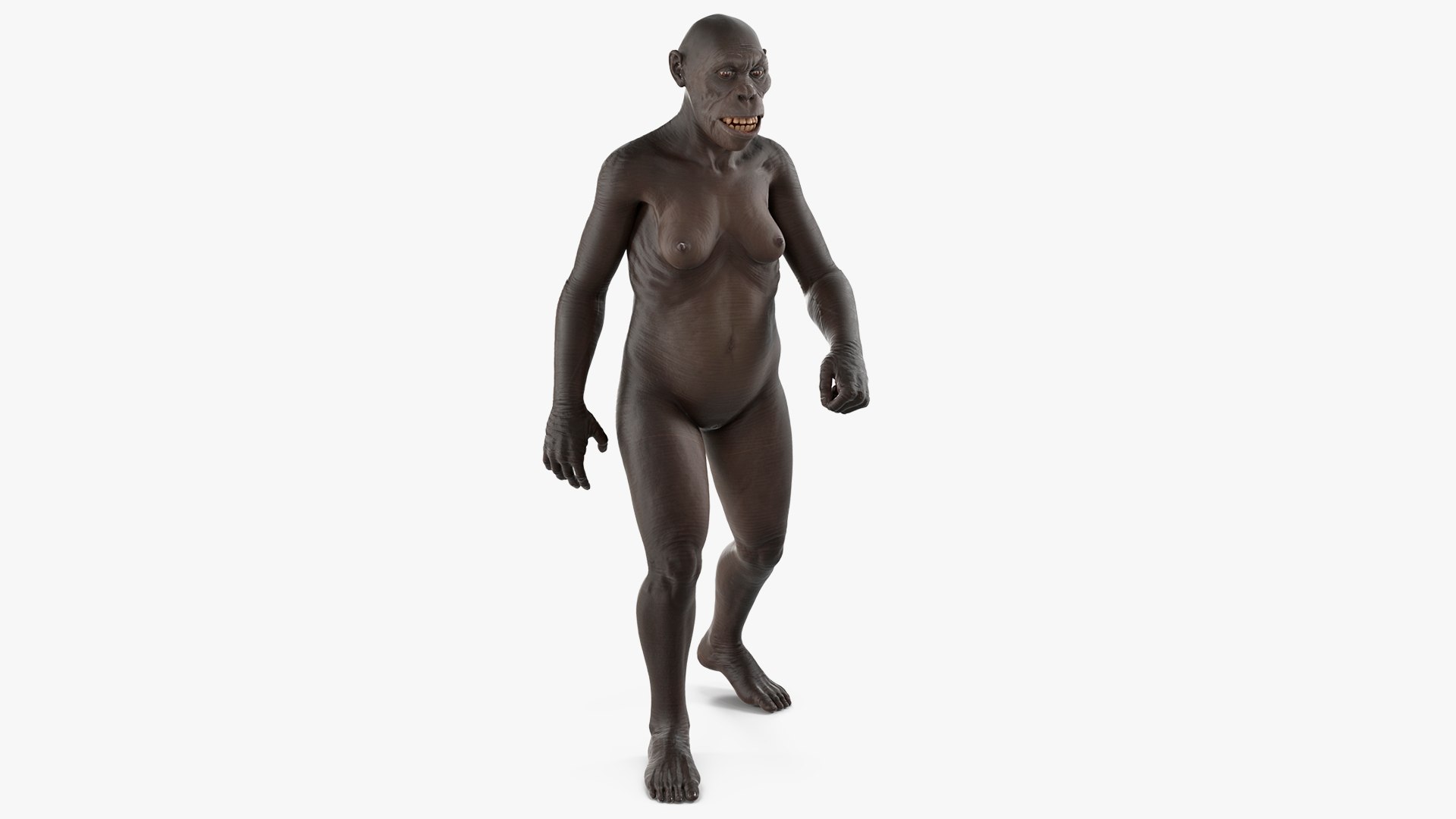 Prehistoric Human Ancestor Female Sculpture Rigged for Maya 3D model preview