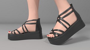 s sandals women heel shoes 3D