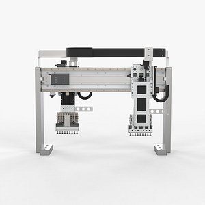 3D model Double Station Multi Nozzle Gantry Pick and Place Mechanism
