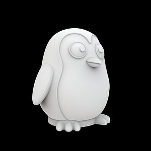 3D Cartoon Penguin Figurine 3D Print Model