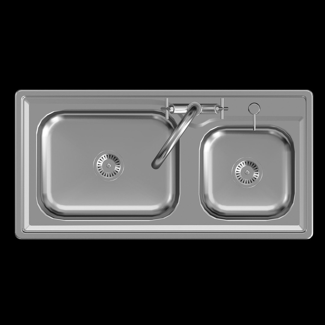 Double Kitchen Sink 3d Model Turbosquid 1607971