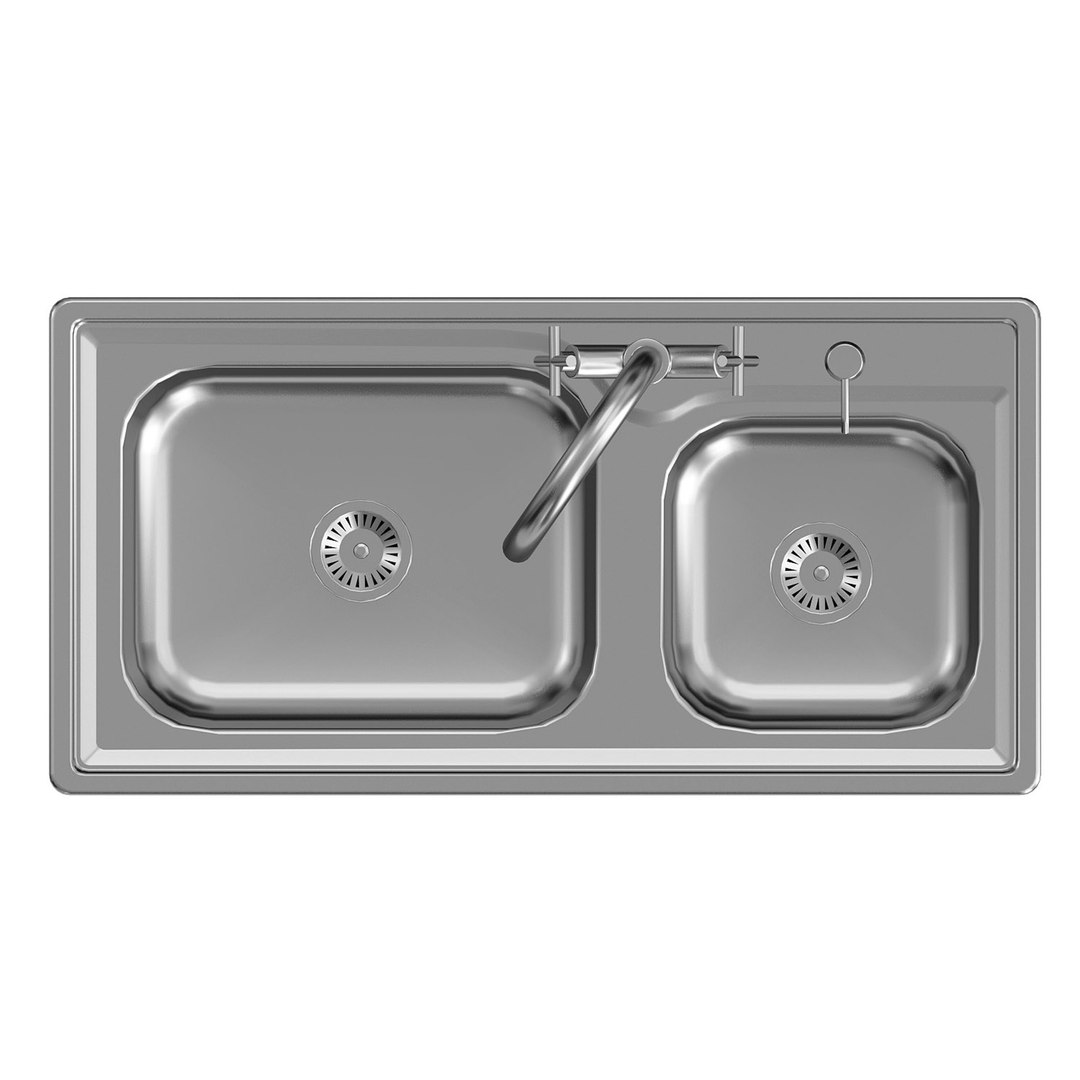 Double Kitchen Sink 3d Model Turbosquid 1607971