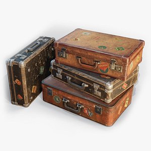 3D Vintage Suitcase Collection 3 model