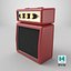 Micro Guitar Amplifier Portable Red 3D