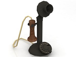 3D Old Upright Telephone model