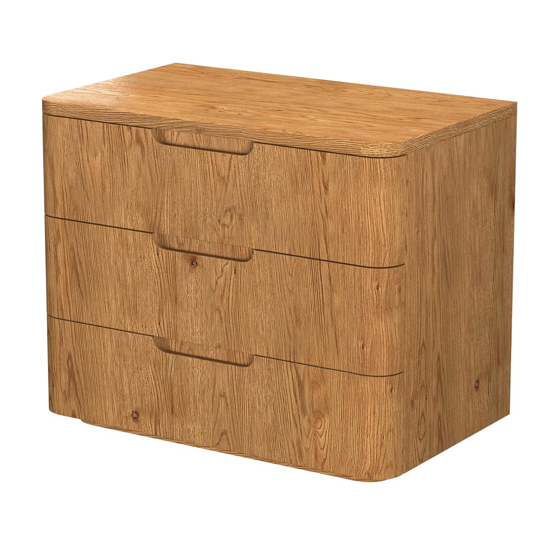 3D Model MADERO 3-DRAWER NIGHTSTAND - TurboSquid 2067182