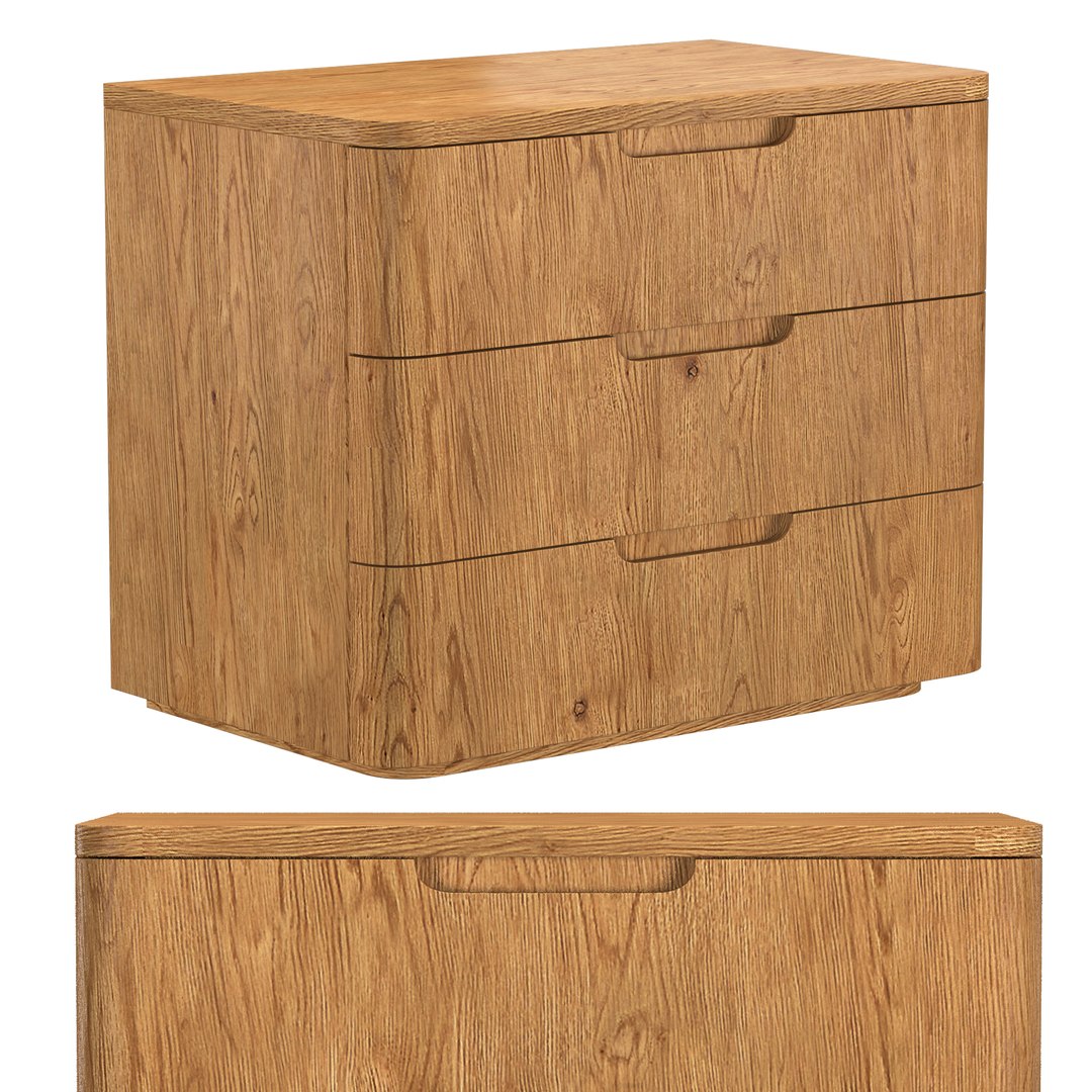 3d Model Madero 3-drawer Nightstand - Turbosquid 2067182