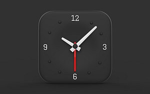 clock icon 3D model 3D model