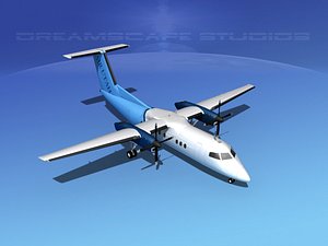 dehavilland 8 dhc-8 dhc-8-100 3d max