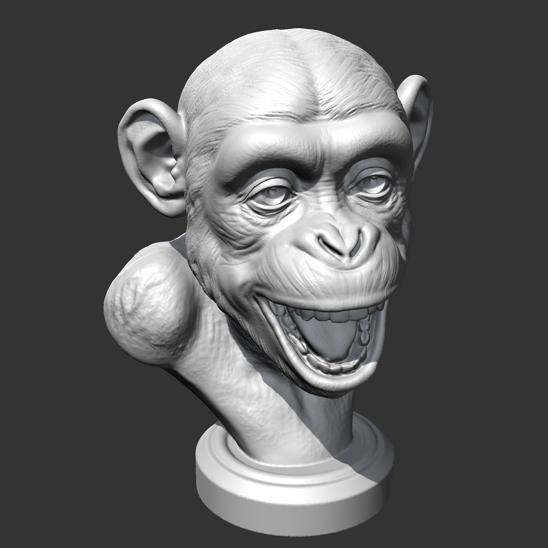 3D model Chimp Head AM24 3D print model - TurboSquid 2106801