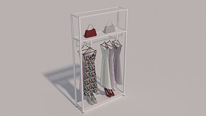 3D Dress Shoes and Handbags Rack