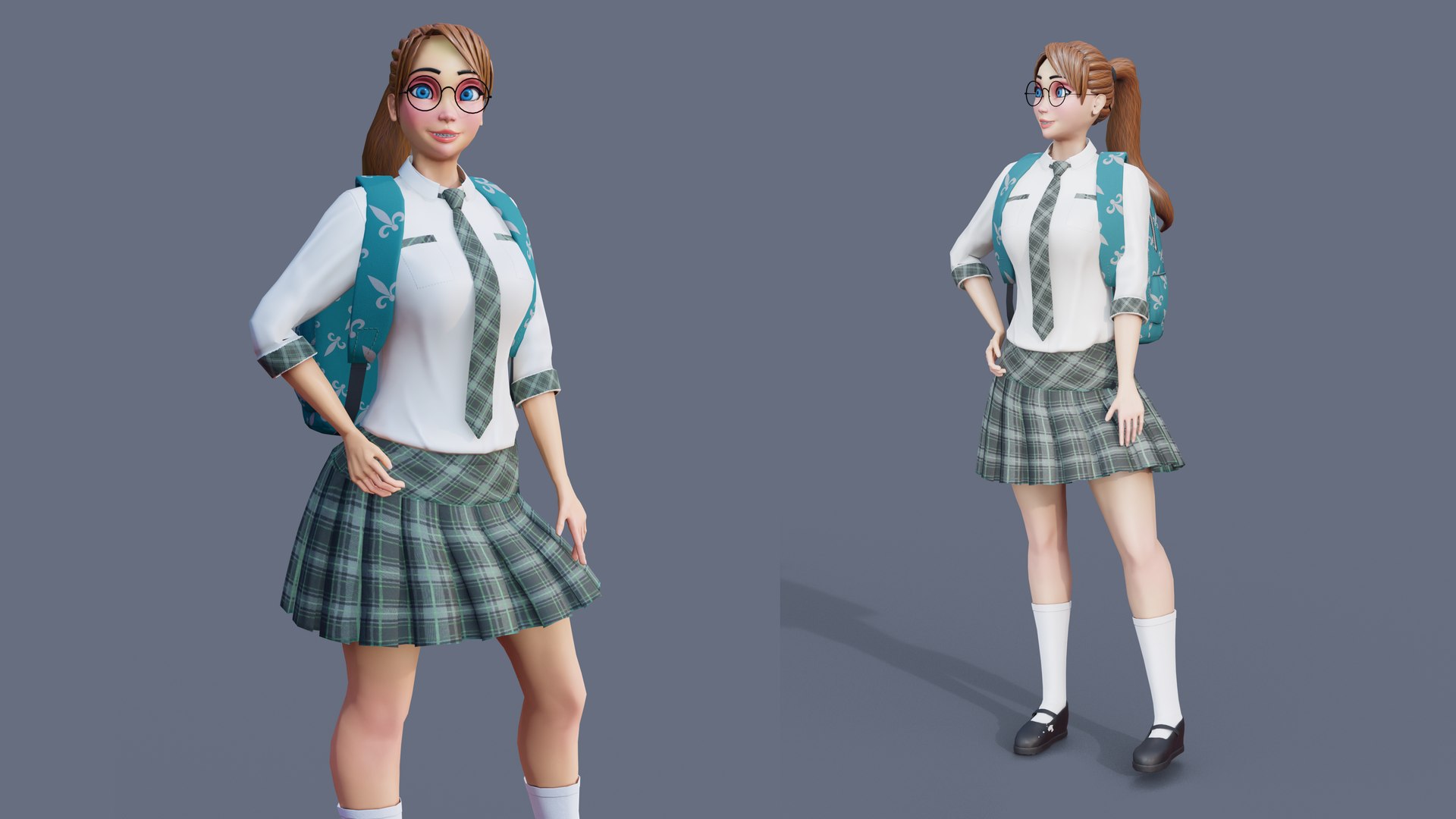 Blender 3.0 - Anime School Girl modeling 