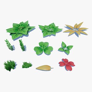 3D model stylized plants - games