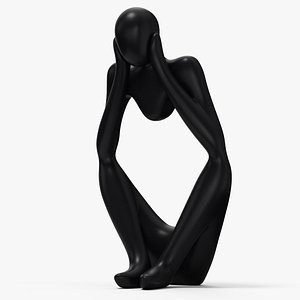 Stylized Human Figurine Black