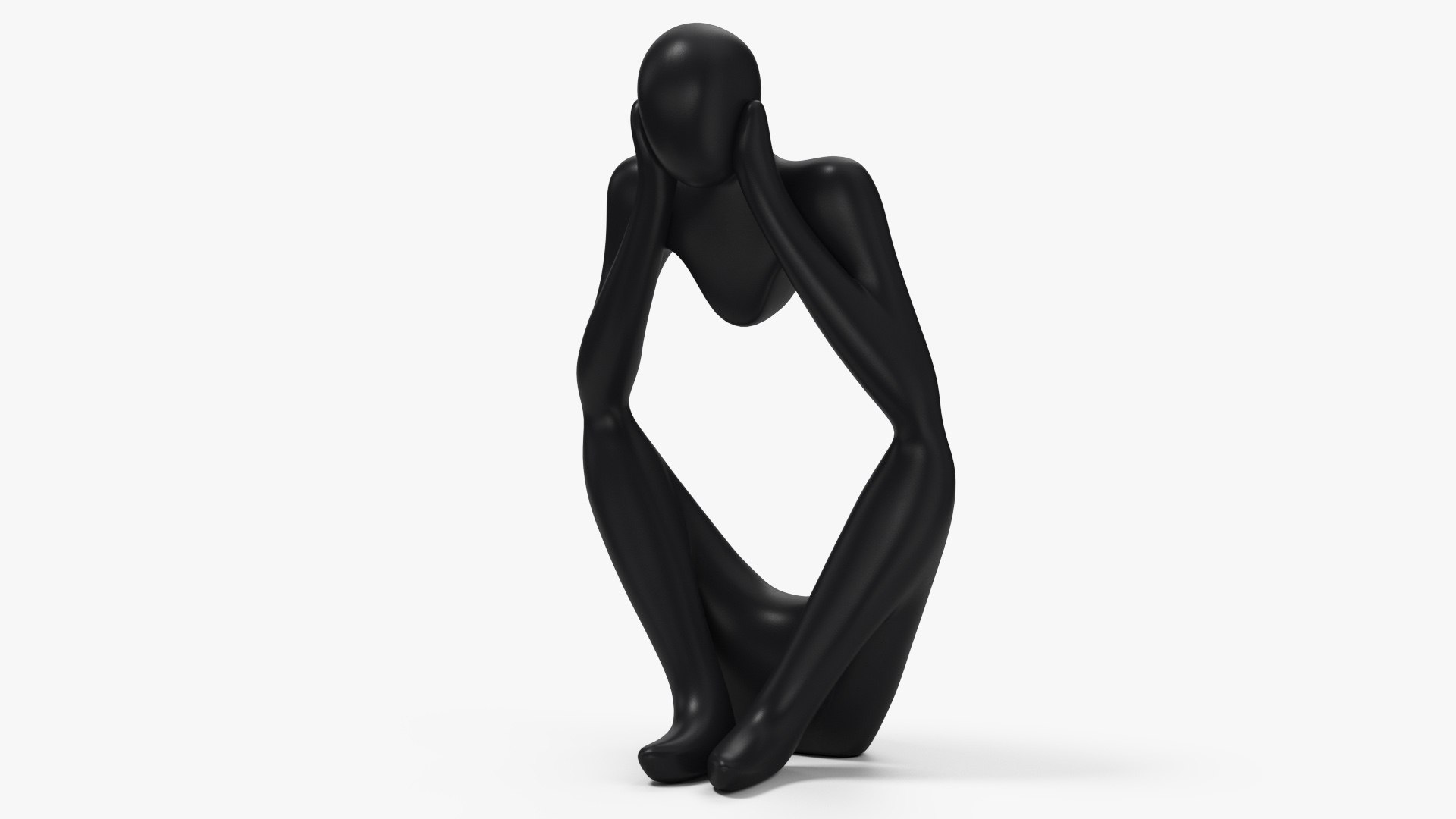 Stylized Human Figurine Black 3D model preview