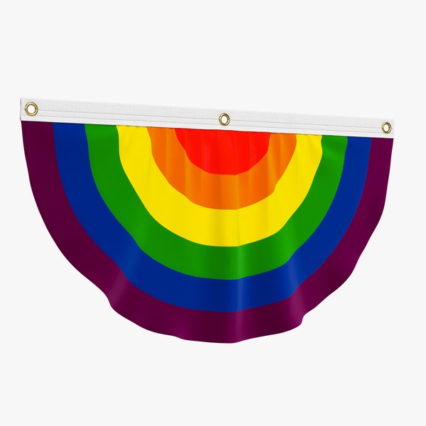 3D Rainbow Gay Pride Flag Bunting model