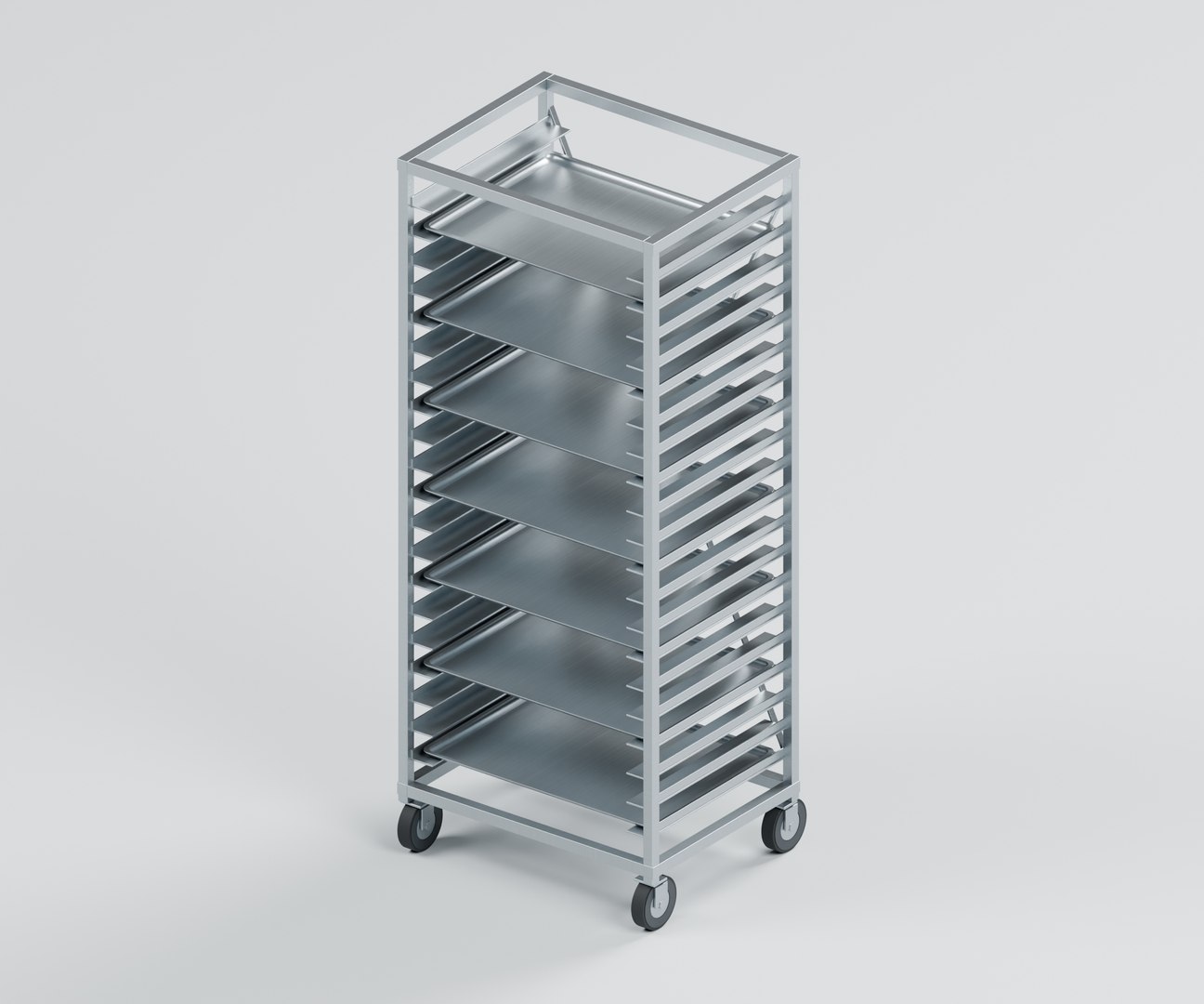 3D Twenty Rail Bakery Tray Trolley with Sheet Pans and Castors model https://p.turbosquid.com/ts-thumb/s1/R32ylG/wn/01_hero/jpg/1791509665/1920x1080/fit_q87/0b36df29ce6afd5dfd95531d25df52c2194dfe5f/01_hero.jpg