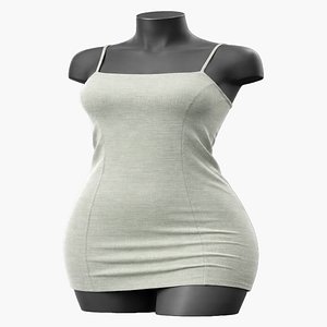 3D model Silk Satin Mini Dress High Quality Production Ready 3D Clothing Asset