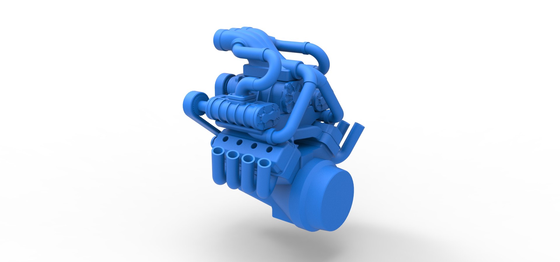 3D model Diecast engine V8 with triple supercharger Scale 1 to 25 ...