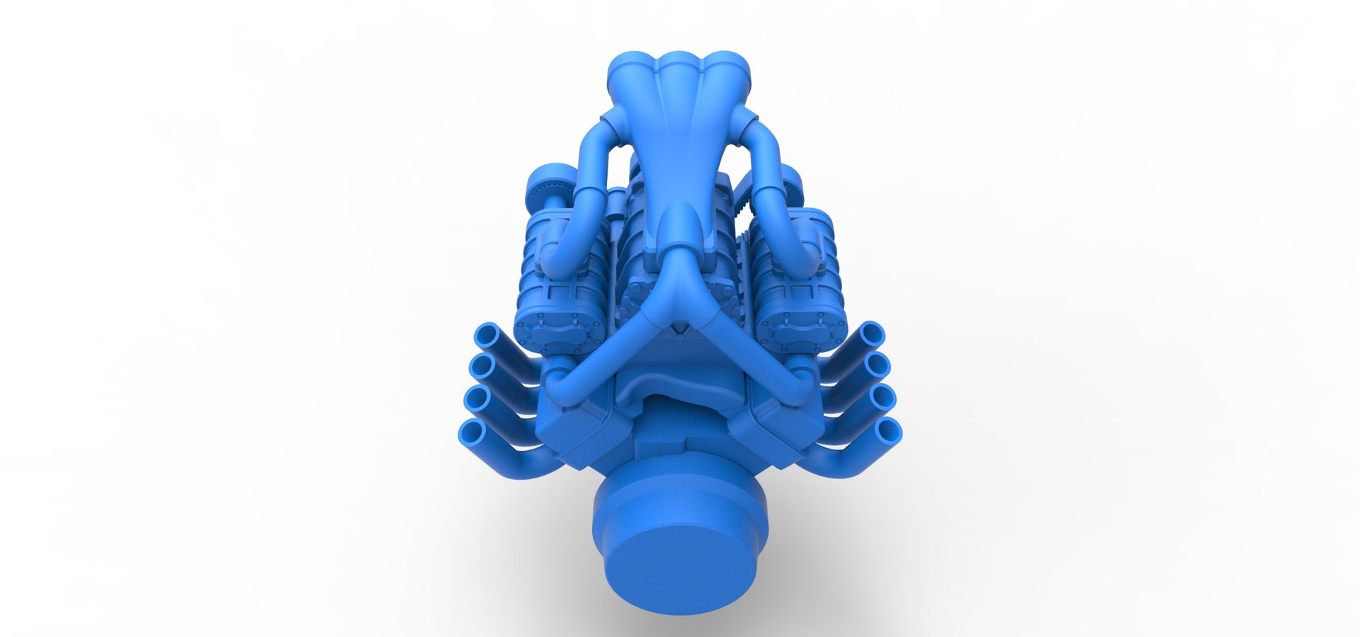 3D model Diecast engine V8 with triple supercharger Scale 1 to 25 ...