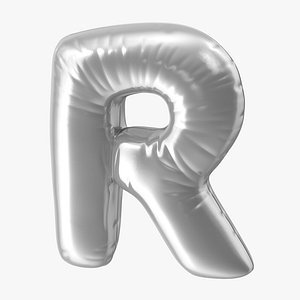 Foil Balloon Letter R Silver