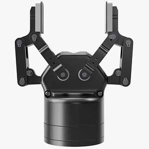 3D model rigged short parallel gripper