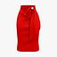 Women Red Below Knee Skirt With Front Bow Embellishment