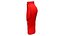Women Red Below Knee Skirt With Front Bow Embellishment