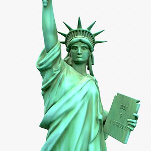 3D model modeled statue liberty