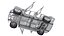 SUV Car Frame Structure with Chassis Rigged