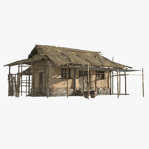 3D model NEXTGEN TRIBAL JUNGLE PRIMAL HUT HOUSE REED TREE SURVIVAL VR / AR  / low-poly