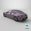 Electric Car Sedan Purple Simplified