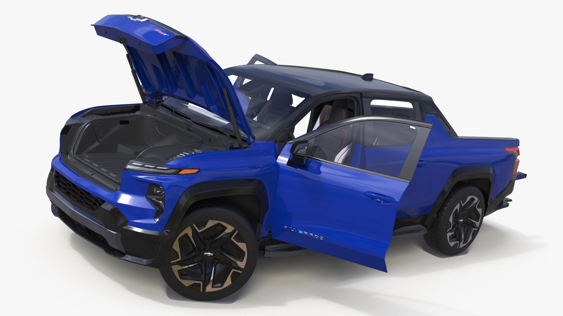2024 Chevrolet Silverado EV RST Blue Rigged 3D model preview