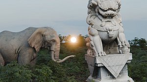 3D model Cinematic Animated Elephant