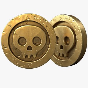 Cartoon Pirate Gold Coin