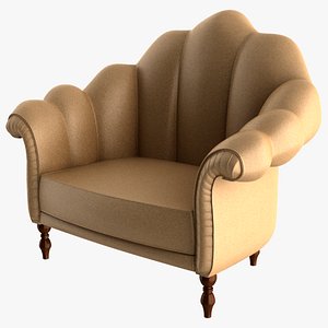 3d model leather armchair
