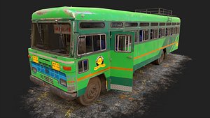 Indian ST Bus V1 Dark green Light green used 3D