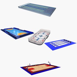 3D hockey court goal