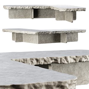 3D Richard concrete large corner table by Bpoint model