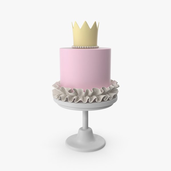 Premium PSD | 3d birthday princes crown cake
