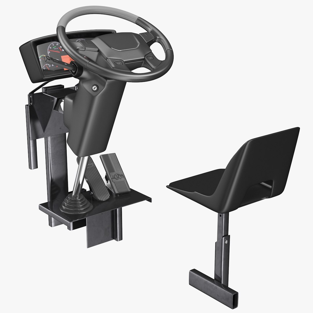 Empty Bus Driver Seat 3D model preview