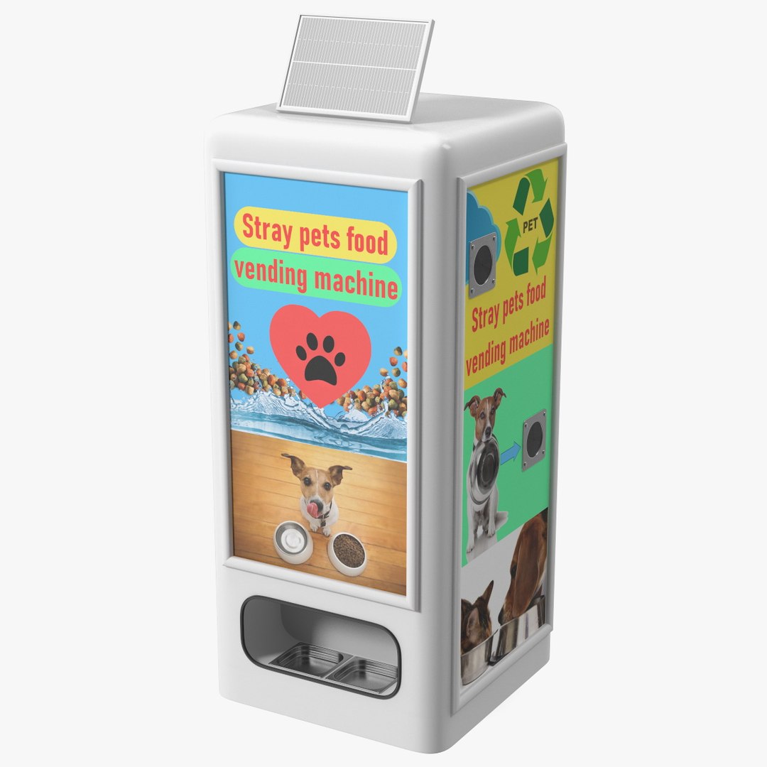 Pets Food Vending Machine for Stray Animals 3D model preview