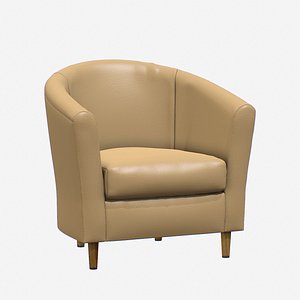 3D armchair chair leather