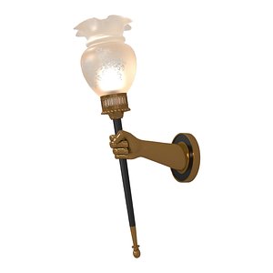 3D BRONZE TORCHIERE SCONCE  HAND MOTIF   MAISON JANSEN  FRANCE 1960
