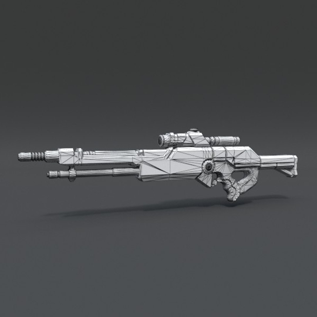 3d rifle pbr details model
